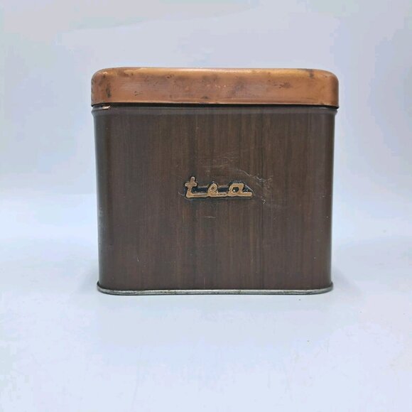 Kenmore Brown Metal Canister Set-Flour-Sugar-Coffee-Tea-Mid Century Kitchen-READ - Picture 12 of 16